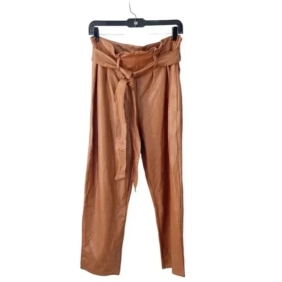 Commando Faux Leather Paperbag Pants Cocoa size Medium - Picture 2 of 9
